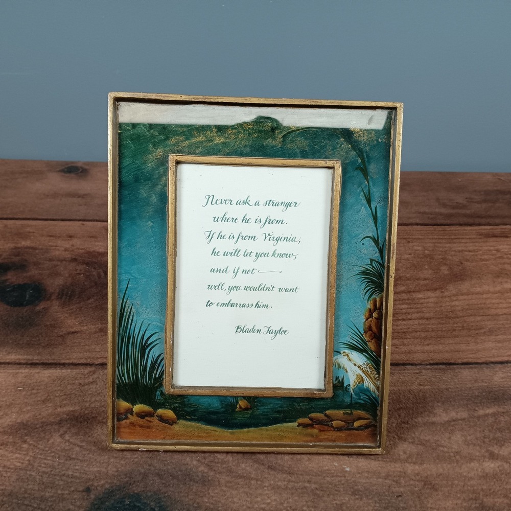 Blanton Taylor Framed‎ Art Print Virginia Quote Coastal Decor Gold Accent